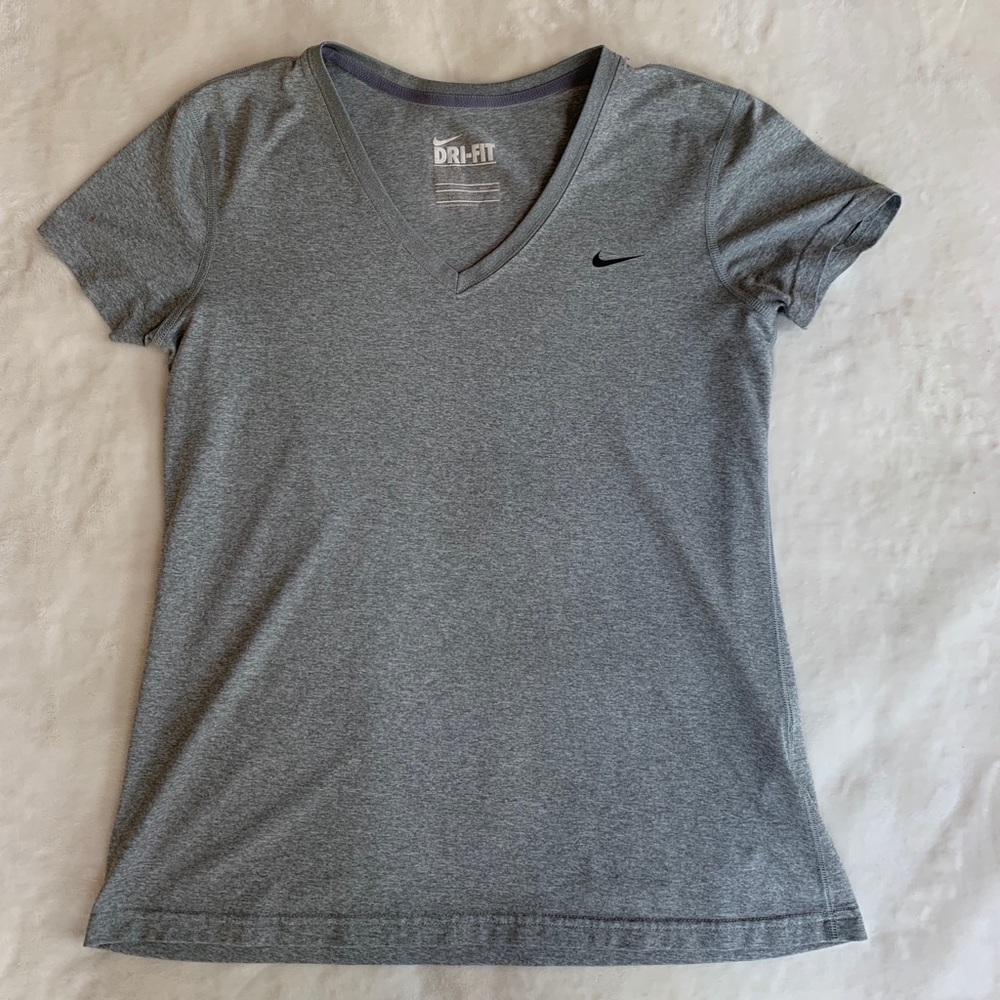 light grey nike dri-fit v-neck